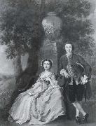 Francis Hayman Portrait of Mr and Mrs George Rogers painting